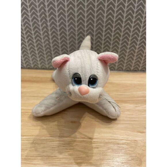 Vintage Tonka Pound Purries Kitty Cat White Gray Stripes Kitten 7” Stuffed Plush - Picture 1 of 6